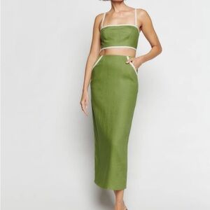 Reformation Elena Linen Two Piece Set - Size 0